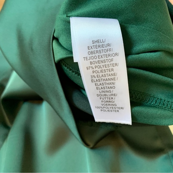 Adrianna Papell Women's Green Pleat Wrap Satin Cocktail Sheath Dress Size 8 - Picture 12 of 12